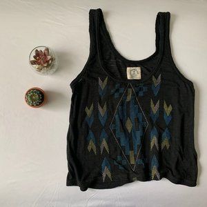 American Eagle Aztec Print Black Tank